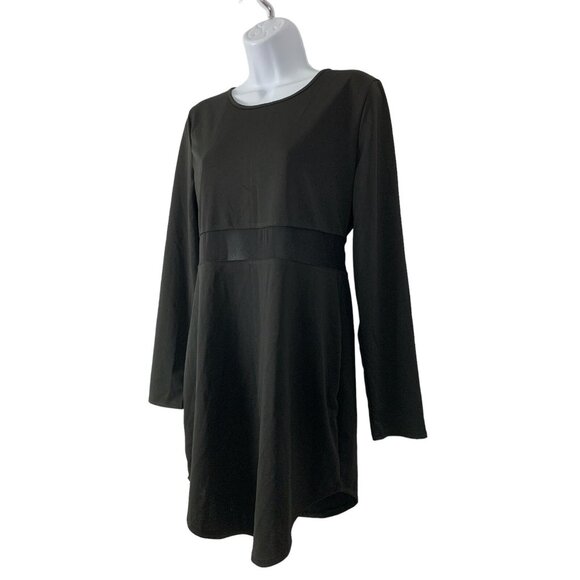 Leadingstar Black Long-Sleeve Knee Length Shift Dress Zip Back Closure Size XL - Picture 3 of 10